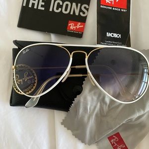 Ray ban white aviator sunglasses